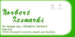 norbert kesmarki business card
