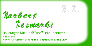 norbert kesmarki business card